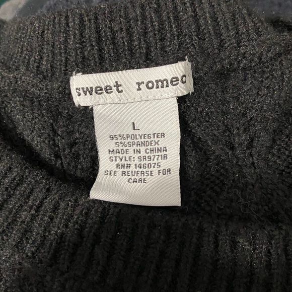 NWT SWEET ROMEO Black Crew‎ Neck Sweater (L) - Picture 6 of 7